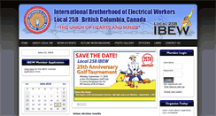 Desktop Screenshot of ibew258.bc.ca